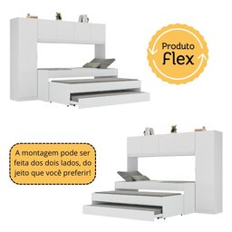 Tricama de Solteiro com Guarda Roupa Dublin Multimóveis Mp4034 Branca - 3