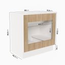 Ver imagem 2 de Balcão Forno de Embutir Planejado sem Tampo com Rodapé Ipanema CabeCasa MadeiraOriginals Marrom/Acácia/Branco