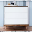 Ver imagem 3 de Quarto Bebê Completo Retrô Berço E Cômoda Pé Palito Branco