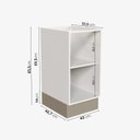 Ver imagem 2 de Balcão 1 Porta 40cm sem Tampo com Rodapé Puxador 150mm Ipanema CabeCasa MadeiraOriginals Bege/Fendi Trama/Branco