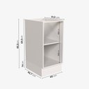Ver imagem 2 de Balcão 1 Porta 40cm sem Tampo com Rodapé Puxador 150mm Ipanema CabeCasa MadeiraOriginals Marrom/Acácia/Branco