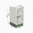 Ver imagem 2 de Balcão 1 Porta 40cm sem Tampo com Rodapé Puxador 150mm Ipanema CabeCasa MadeiraOriginals Verde/Folha/Branco