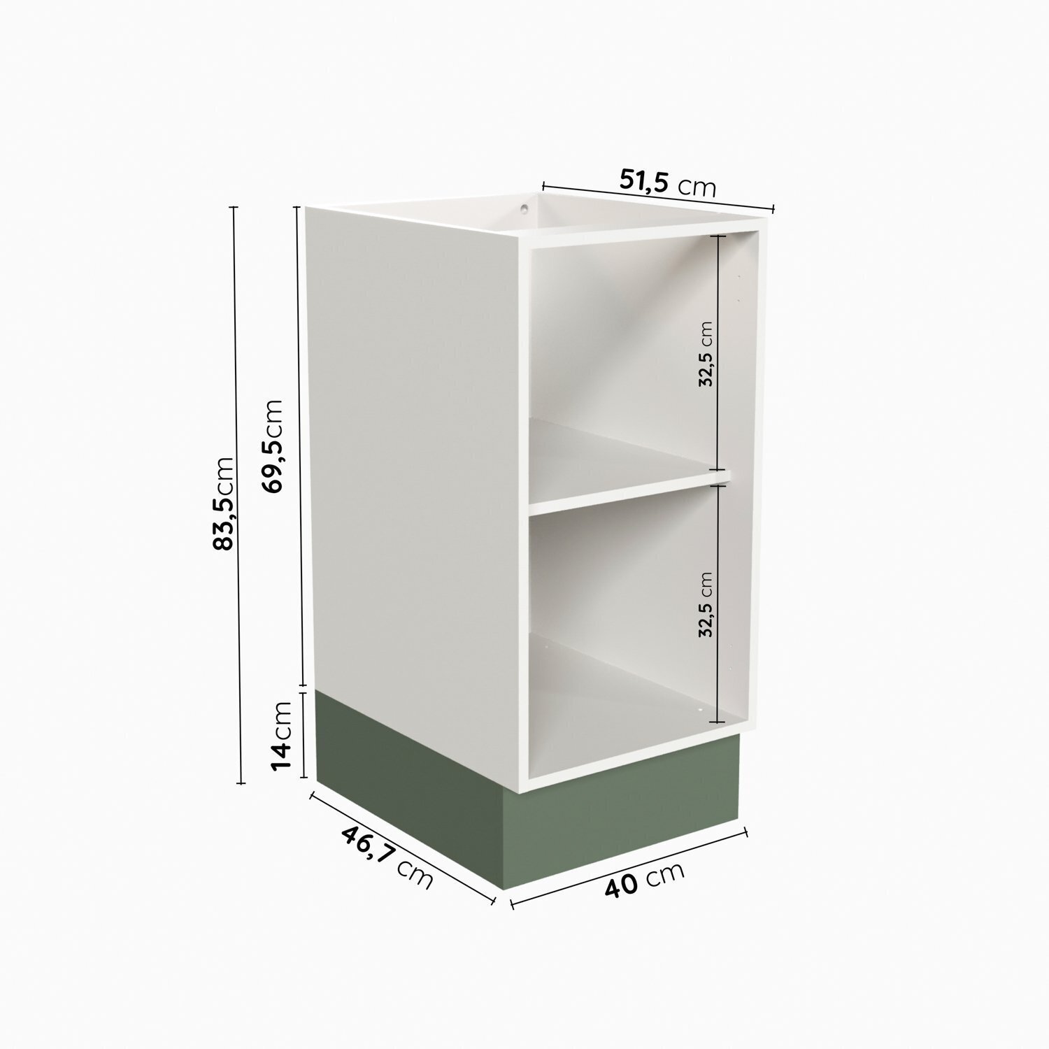 Balcão 1 Porta 40cm sem Tampo com Rodapé Puxador 150mm Ipanema CabeCasa MadeiraMadeira - 2