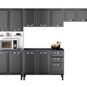 Ver imagem 7 de Cozinha Modulada Compacta em Aço 4 Peças 12 Portas 2 Gavetas Paneleiro Forno New Premium Itatiaia