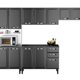 Cozinha Compacta em Aço 4 Peças 12 Portas 2 Gavetas Paneleiro Nicho Forno em Aço New Premium Itatiai - 6