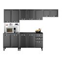 Ver imagem 3 de Cozinha Modulada Compacta em Aço 4 Peças 12 Portas 2 Gavetas Paneleiro Forno New Premium Itatiaia