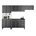 Ver imagem 3 de Cozinha Modulada Compacta em Aço 4 Peças 12 Portas 2 Gavetas Paneleiro Forno New Premium Itatiaia