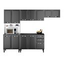 Ver imagem 3 de Cozinha Modulada Compacta em Aço 4 Peças 12 Portas 2 Gavetas Paneleiro Forno New Premium Itatiaia