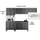 Ver imagem 4 de Cozinha Modulada Compacta em Aço 4 Peças 12 Portas 2 Gavetas Paneleiro Forno New Premium Itatiaia