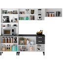 Ver imagem 5 de Cozinha Modulada Compacta em Aço 4 Peças 12 Portas 2 Gavetas Paneleiro Forno New Premium Itatiaia