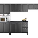 Ver imagem 7 de Cozinha Modulada Compacta em Aço 4 Peças 12 Portas 2 Gavetas Paneleiro Forno New Premium Itatiaia