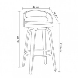 Kit 2 Banquetas para Cozinha Altas Giratórias Madeira Roma Rivatti - 7