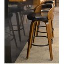 Ver imagem 7 de Kit 2 Banquetas para Cozinha Altas Giratórias Madeira Roma Rivatti Preto/Marrom