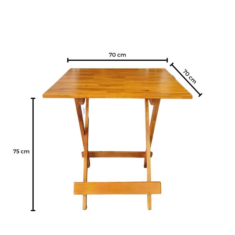 Mesa Dobrável 70x70 Tampo de Madeira Paraná:imbuia - 6