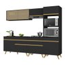 Cozinha Completa 5 Peças com Armário e Balcão Mp3715 Veneza Gb Preta - 3