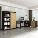 Ver imagem 1 de Kit 4 Peças com Escrivaninha, Gaveteiro, Armário e Estante