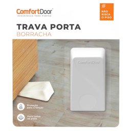 Trava Porta De Piso Comfortdoor Calço Para Porta De Borracha Branco - 4