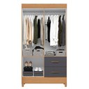 Ver imagem 4 de Guarda Roupa 4 Portas Cancun com Espelho Freijó Titanium