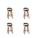 Ver imagem 1 de Kit 4 Banquetas para Cozinha Altas Giratórias Madeira Roma Rivatti Preto/Marrom