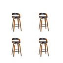 Ver imagem 1 de Kit 4 Banquetas para Cozinha Altas Giratórias Madeira Roma Rivatti Preto/Marrom