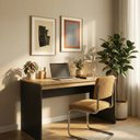 Ver imagem 1 de Escrivaninha Retangular MDF Industrial Preto