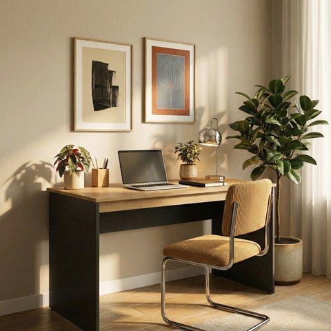 Escrivaninha Retangular MDF Industrial Preto