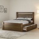 Ver imagem 4 de Cama Casal Queen Madeira Maciça com 2 Gavetas 160cm Escócia B07 Castanho - Lyam Decor