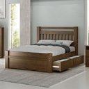 Ver imagem 5 de Cama Casal Queen Madeira Maciça com 2 Gavetas 160cm Escócia B07 Castanho - Lyam Decor