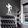 Adesivo Academia Silhueta Homem Músculos Peso Fitness Kanto Store Adesivo de Parede Branco - 1