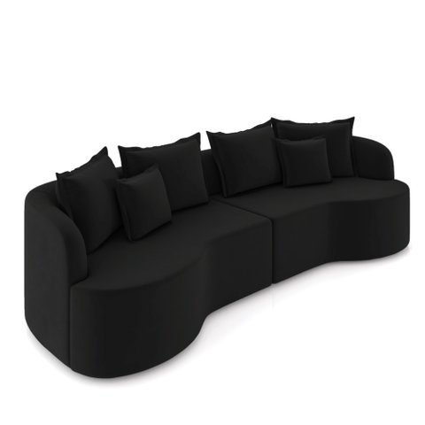 Sofá 4 Lugares Orgânico Living 250cm Mersa Veludo K01 - D’Rossi