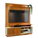 Ver imagem 1 de Estante Home Theater 160cm para TV até 65 Polegadas Ares Cinamomo/Off White