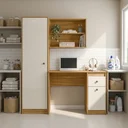Ver mais imagens de Penteadeira Sapateira com 2 Gavetas e Nichos Coimbra Freijó/Off White Marrom