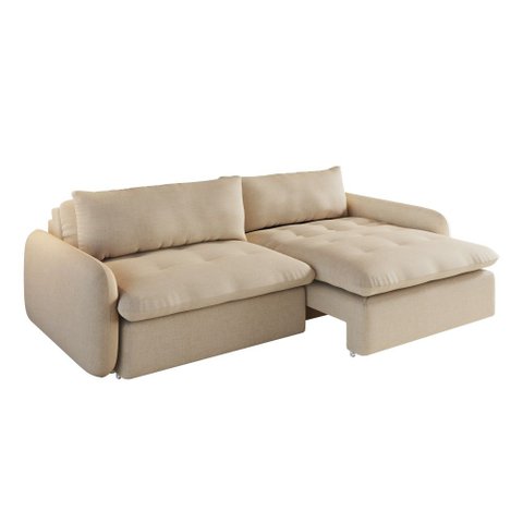 Sofá 2 Lugares Pollo Retrátil Horse Collection Linho Palha 190cm