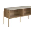 Ver imagem 6 de Sapateira Banco Estofada 93cm Pé Metal Oslo Bege/Hanover/Dourado