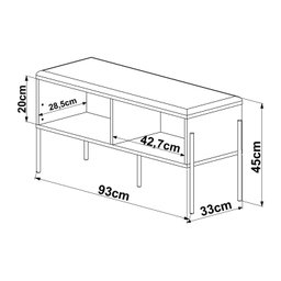 Sapateira Banco Estofada 93cm Pé Metal Oslo - 3