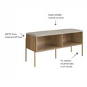 Ver imagem 5 de Sapateira Banco Estofada 93cm Pé Metal Oslo Bege/Hanover/Dourado