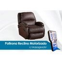 Ver imagem 1 de Poltrona Reclinável p/ Sala Divino Urbany Zero Wall c/ Vibro Massagem Giro e Balanço Courano Marrom 