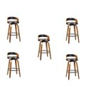 Ver imagem 1 de Kit 5 Banquetas para Cozinha Altas Giratórias Madeira Roma Rivatti Preto/Marrom