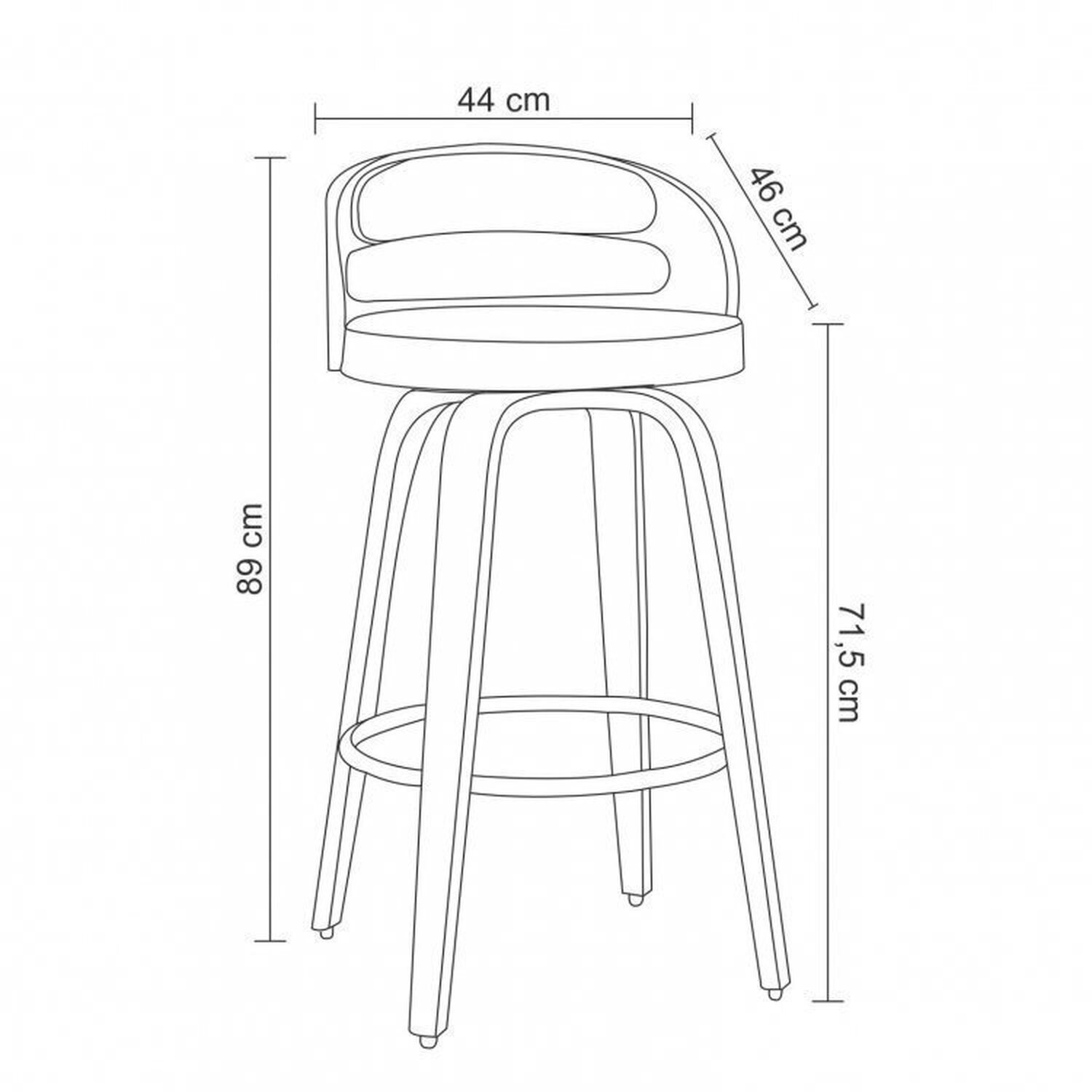 Kit 5 Banqueta para Cozinha Alta Giratória Madeira Roma - 7