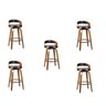 Kit 5 Banquetas para Cozinha Altas Giratórias Madeira Roma Rivatti - 1