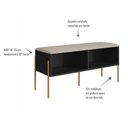 Ver imagem 4 de Sapateira Banco Estofada 93cm Pé Metal Oslo Preto/Nero/Dourado