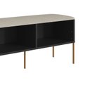 Ver imagem 5 de Sapateira Banco Estofada 93cm Pé Metal Oslo Preto/Nero/Dourado