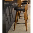Ver imagem 6 de Kit 6 Banquetas para Cozinha Altas Giratórias Madeira Roma Rivatti Preto/Marrom