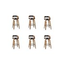 Ver imagem 1 de Kit 6 Banquetas para Cozinha Altas Giratórias Madeira Roma Rivatti Preto/Marrom