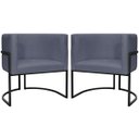 Ver imagem 1 de Kit 2 Poltronas Luna Decorativa Suede Cores Base Ferro Preto