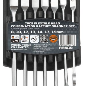 Conjunto De Chaves Combinada com Catraca - Articulada - 7 Peças Wokin Tools