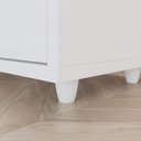 Ver imagem 7 de Mesa de Cabeceira Layla Gold 2 Gavetas Moderno Branco Casa 812