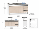 Ver imagem 2 de Gabinete de Cozinha 1,74 M Mdp – Branco Fosco e Legno Fosco:branco/legno