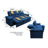 Sofá Retrátil Reclinável Atenas 2,30m Suede Velut Azul Marinho C/ Molas no Assento - King House - 3