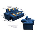 Ver imagem 3 de Sofá Retrátil Reclinável Atenas 2,30m Suede Velut Azul Marinho C/ Molas no Assento - King House